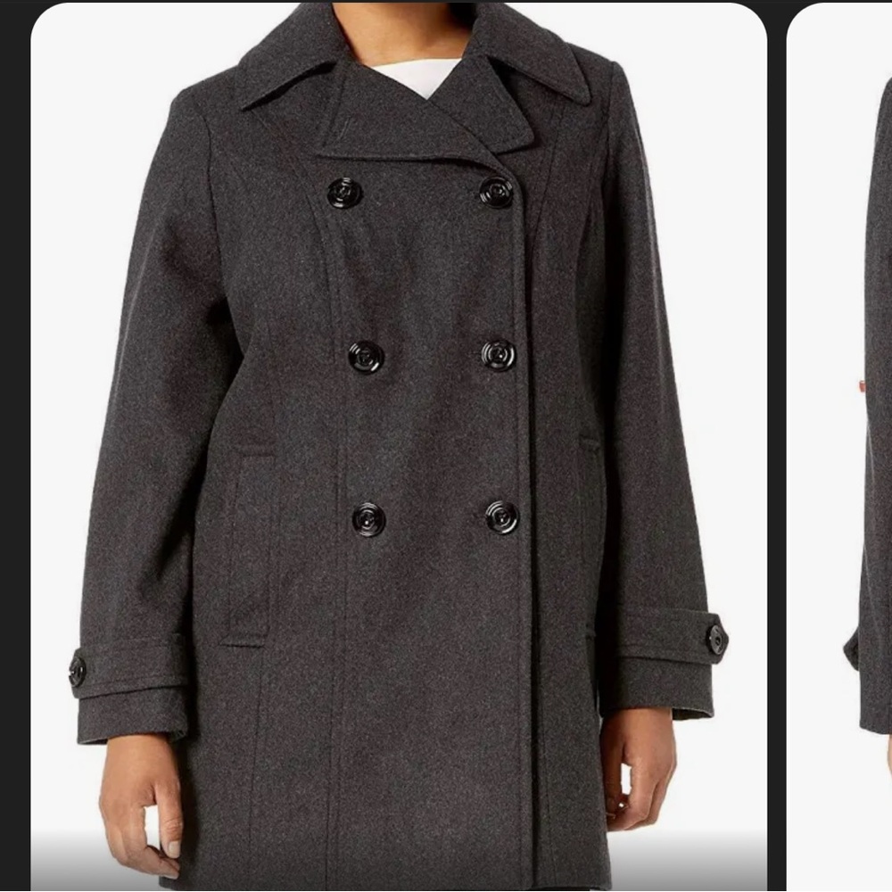 Anne Klein Double Breasted Wool Coat